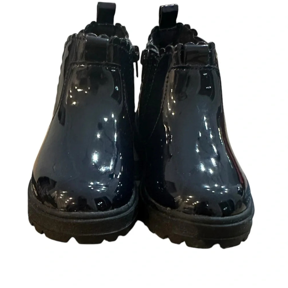 Zara Girls Blue Patent Leather Boots size 22